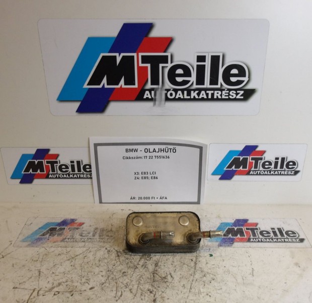 [GYRI BONTOTT] BMW - OLAJHT HCSERL - X3 (E83 LCI); Z4 (E85; E86